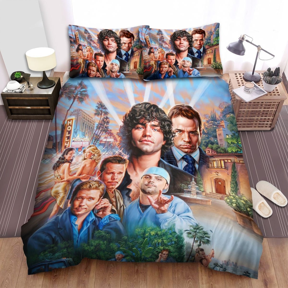 Entourage Movie Art Decorative Bedding Sets with Duvet Cover, Flatsheet, Pillowcases
