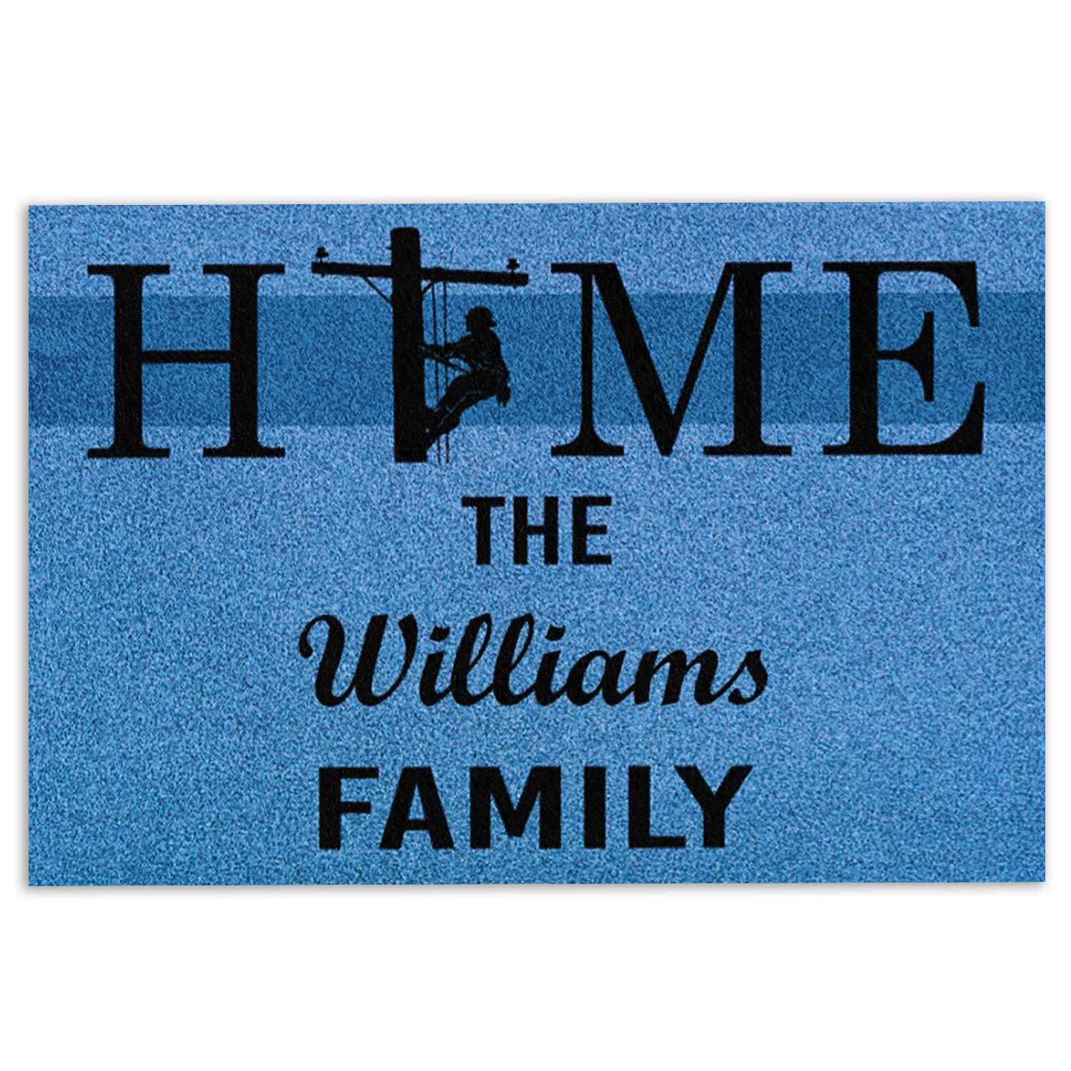 Lineman Rubber Doormat, Lineman Home Electrician Lineman Welcome Doormat, Custom Name Indoor Outdoor Door Mat, Home Decor