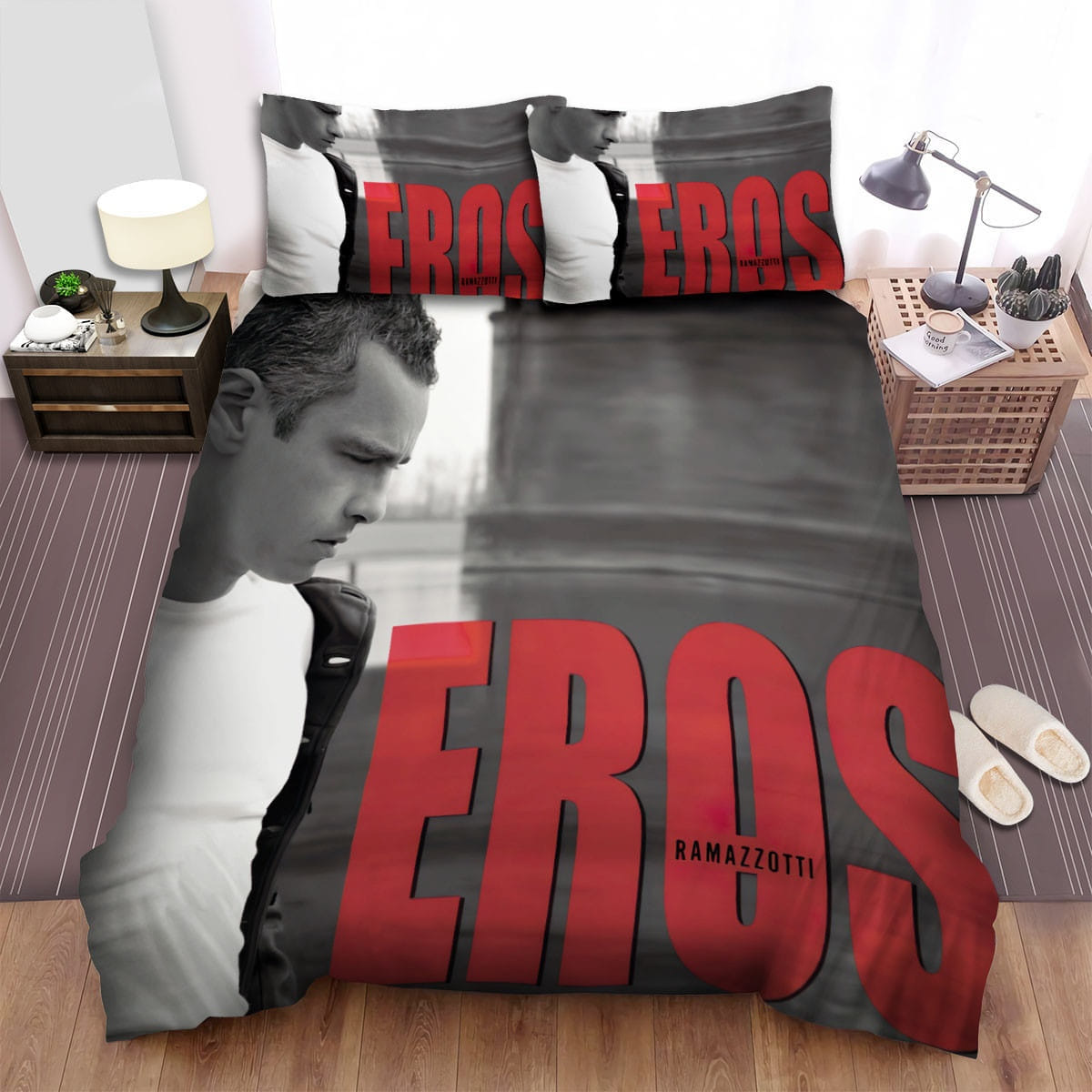 Eros Ramazzotti Red Bedding Sets Duvet Cover, Flatsheet, Pillowcases Perfect Gift For Fans