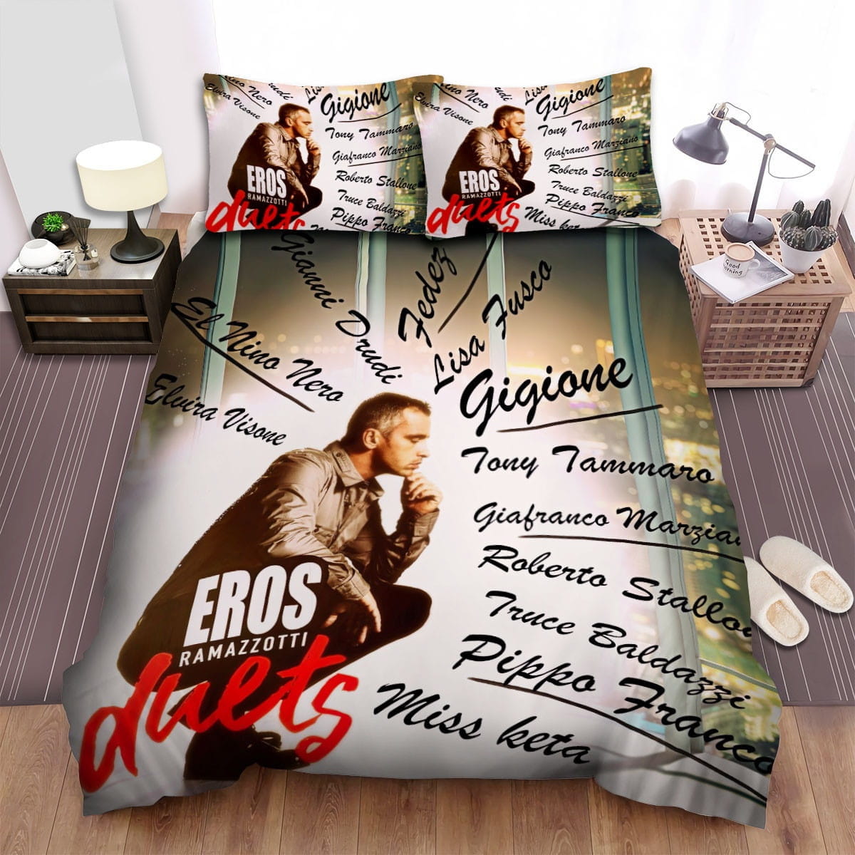 Eros Ramazzotti Duets Bedding Sets Duvet Cover, Flatsheet, Pillowcase For Your Lover