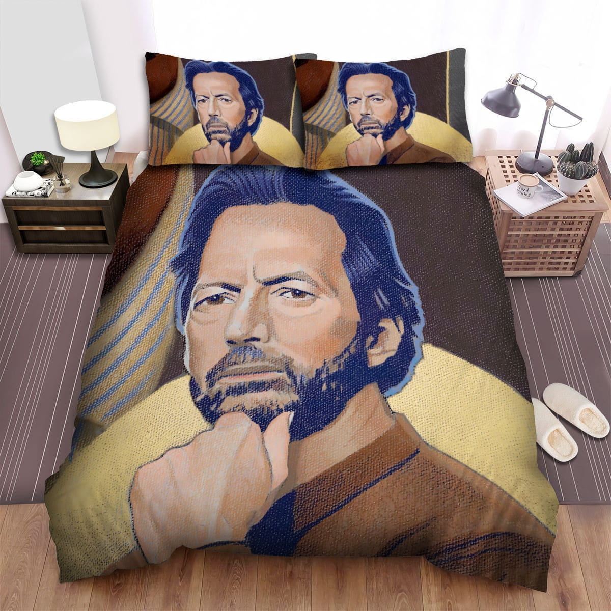 Eric Clapton Art Portrait Bedding Set, Gift For Christmas, Birthday, Thanksgiving