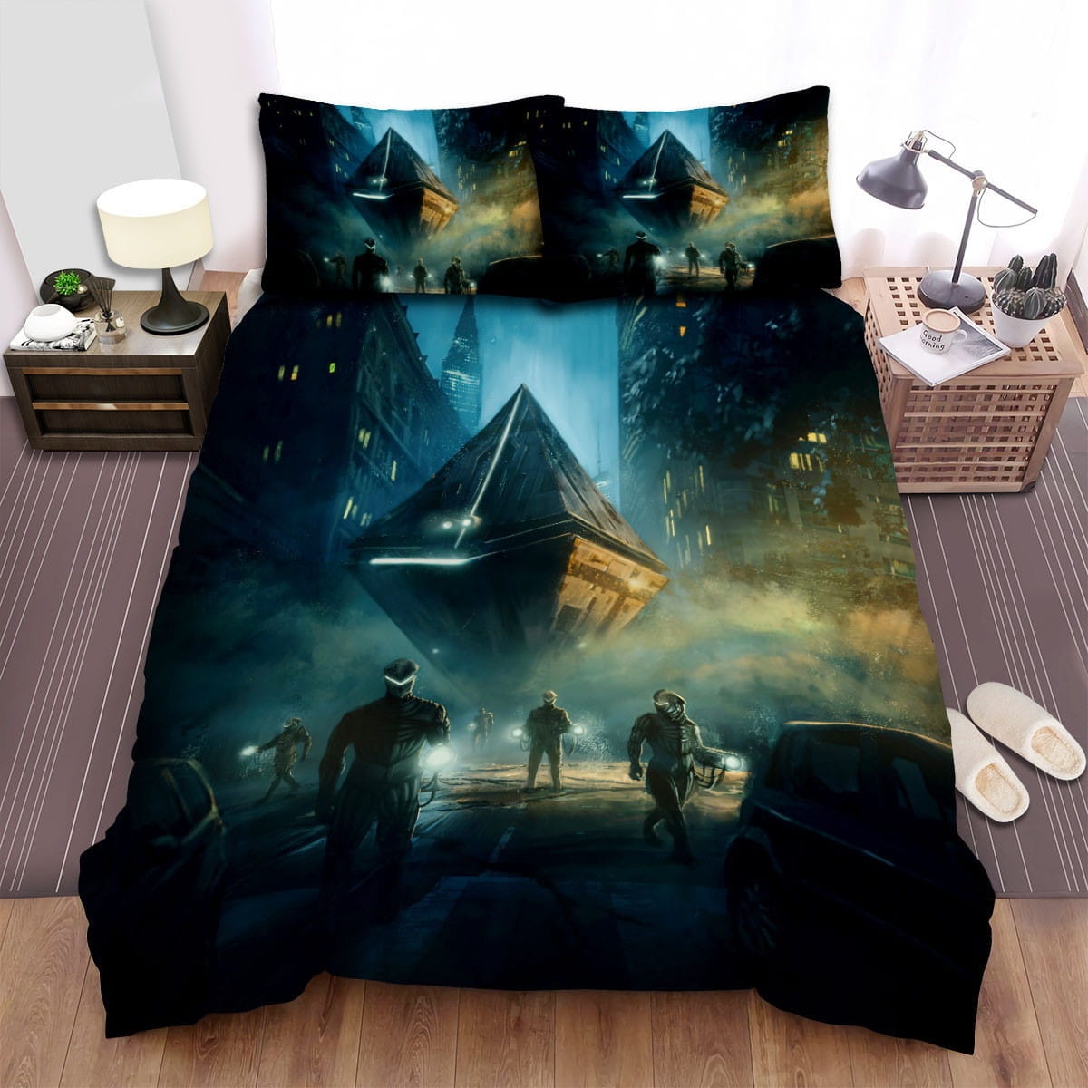 Ethereum As Alien Invasion Bedding Sets, Flatsheet Gift For Christmas, Thanksgiving, Halloween