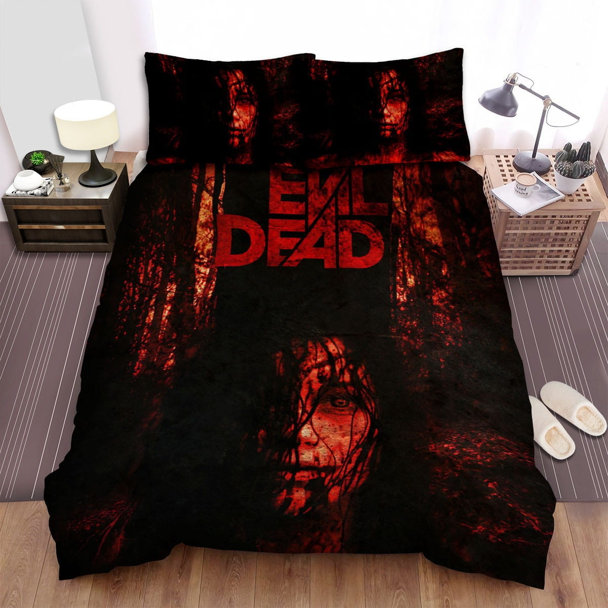 Evil Dead Face Bedding Sets Duvet Cover, Flatsheet, Pillowcases Perfect Gift For Fans