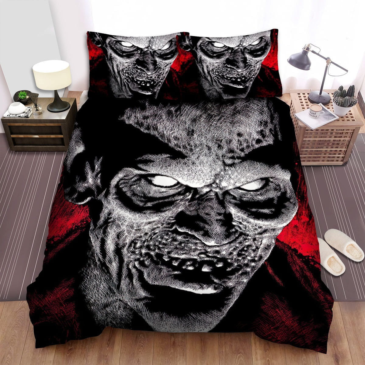 Evil Dead Ii Devils Face Bedding Sets Duvet Cover, Flatsheet, Pillowcase For Your Lover