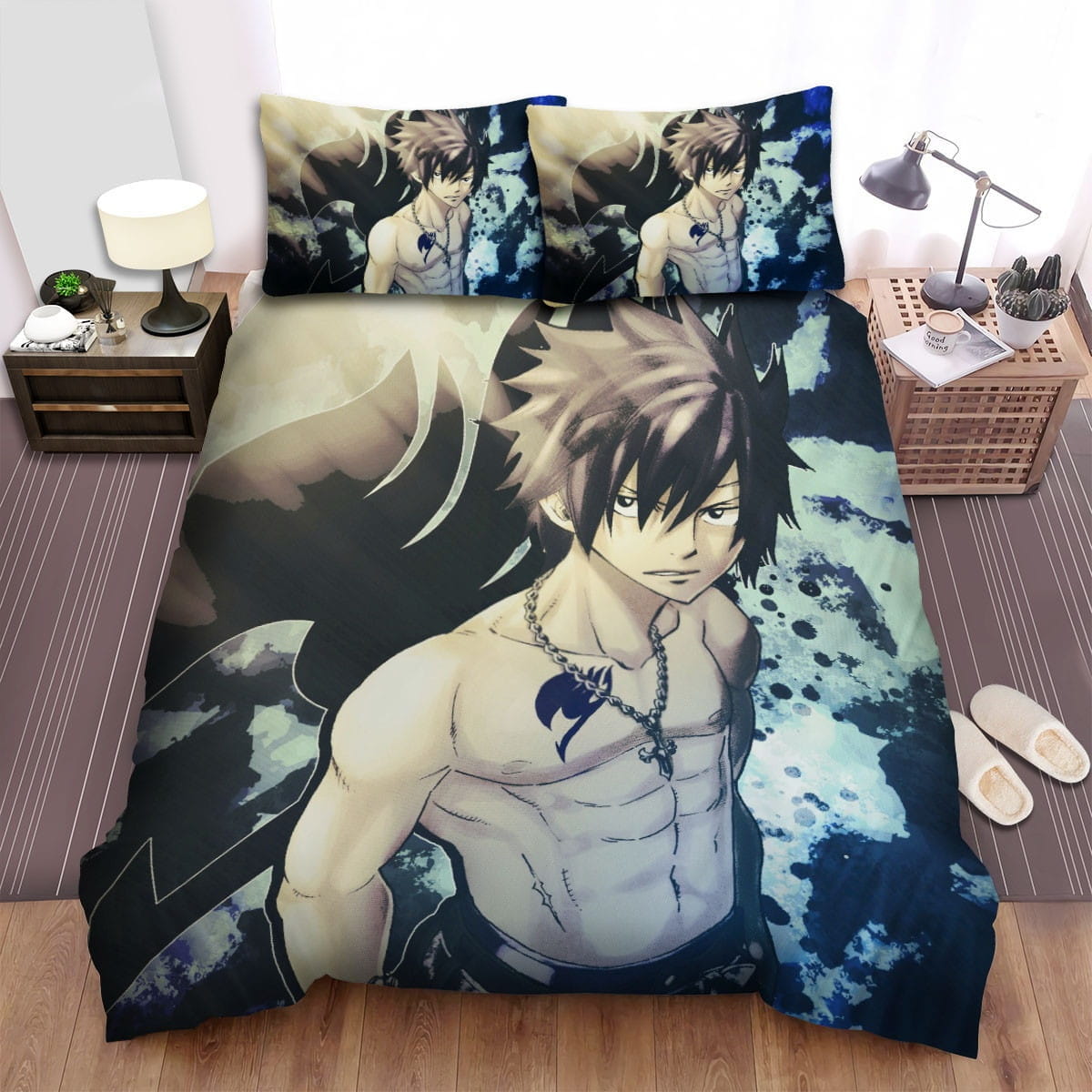 Fairy Tail Gray Bedding Sets, Flatsheet Gift For Christmas, Thanksgiving, Halloween