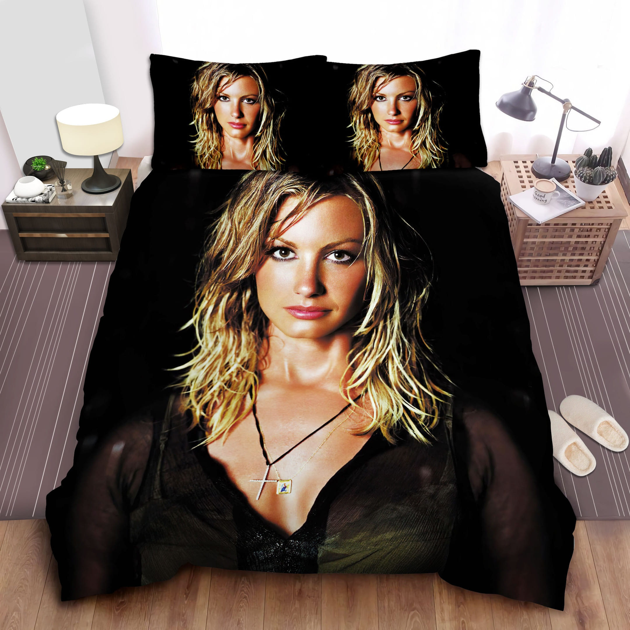 Faith Hill Cry Album Cover Bedding Sets, Flatsheet Gift For Christmas, Thanksgiving, Halloween