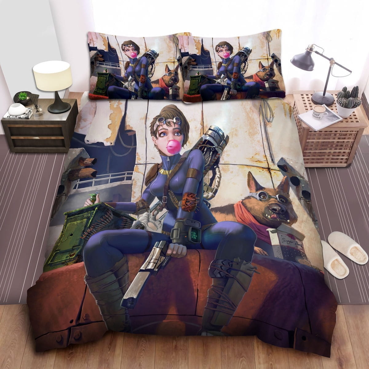 Fallout Blowing Bubble Gum Bedding Sets Duvet Cover, Flatsheet, Pillowcase For Your Lover