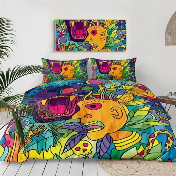 Fantastic Abstract Art Bedding Sets, Flatsheet Gift For Christmas, Thanksgiving, Halloween