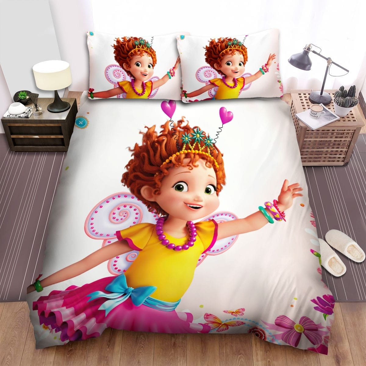 Fancy Nancy Clancy Artwork Decorative Bedding Sets with Duvet Cover, Flatsheet, Pillowcases