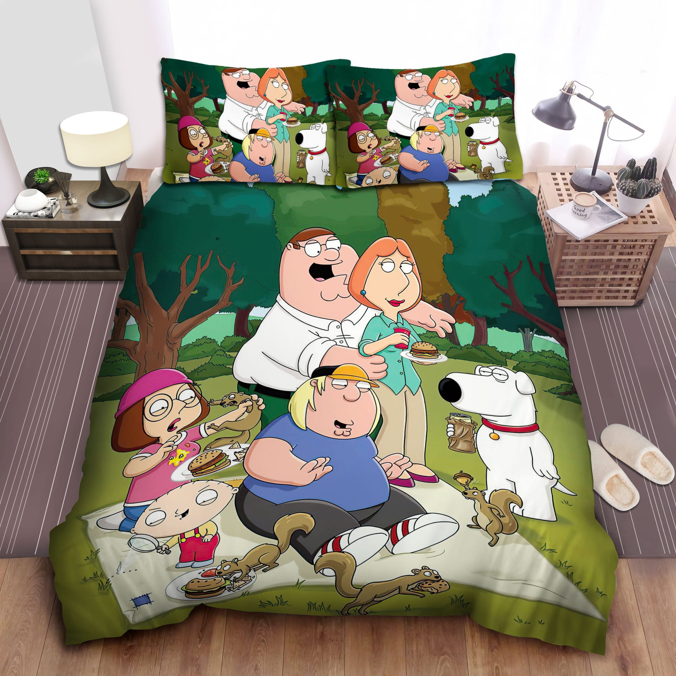 Familys Picnic Bedding Sets, Flatsheet Gift For Wife, Husband, Besties
