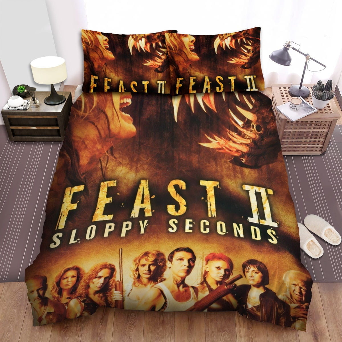 Feast Poster Bedding Sets, Flatsheet Gift For Christmas, Thanksgiving, Halloween