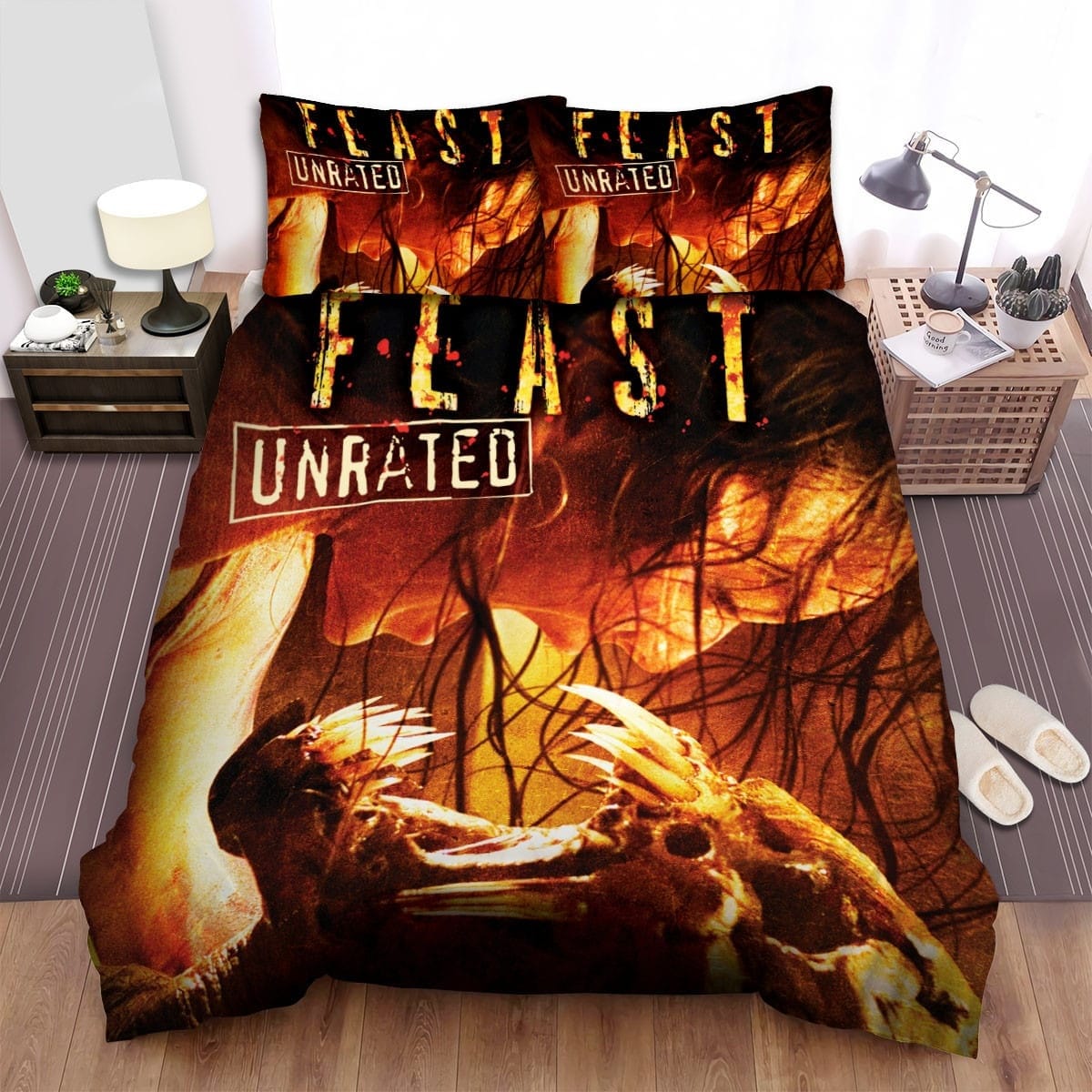 Feast Poster 2 Bedding Sets, Flatsheet Gift For Christmas, Thanksgiving, Halloween