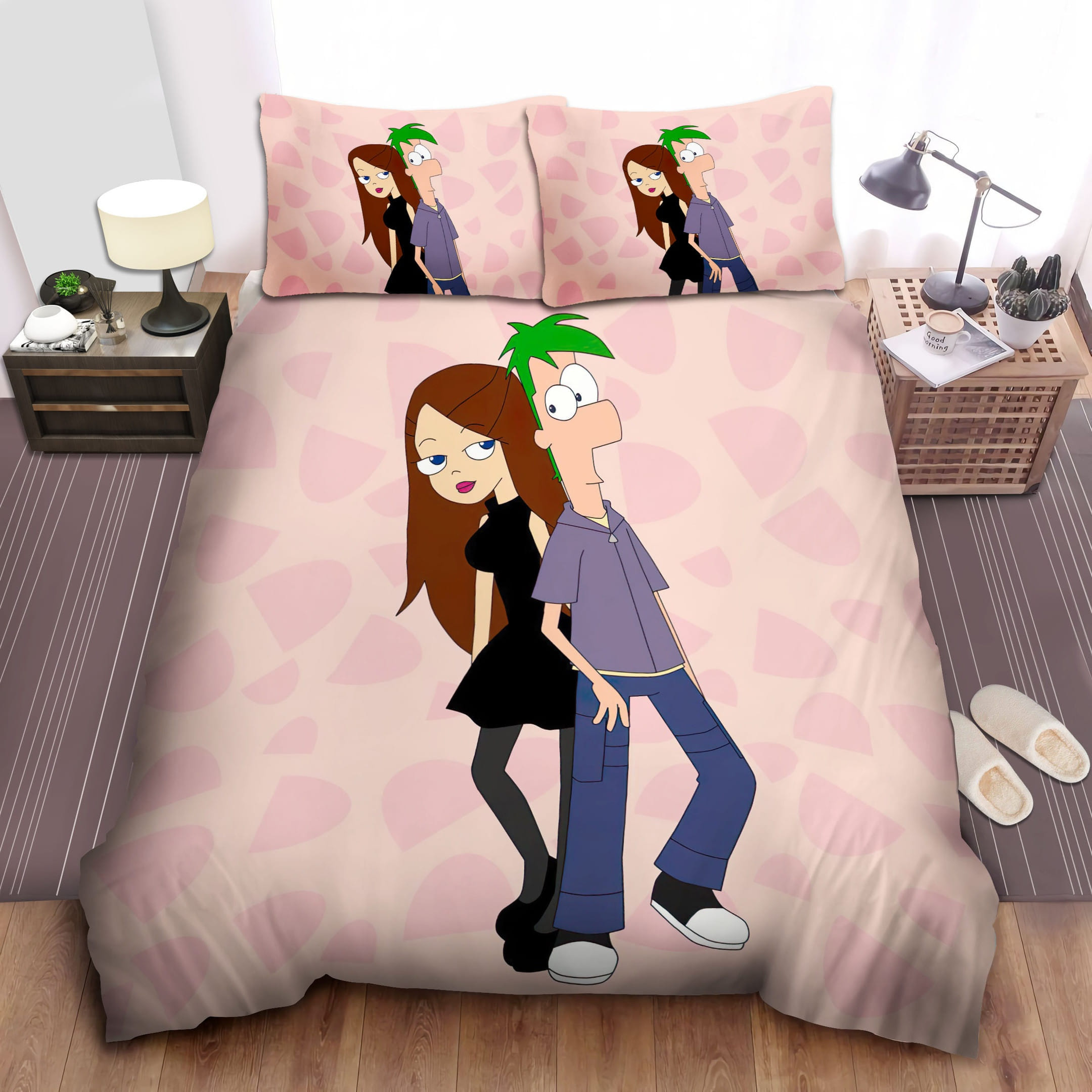 Ferb And His Love Vanessa Bedding Set, Gift For Christmas, Birthday, Thanksgiving