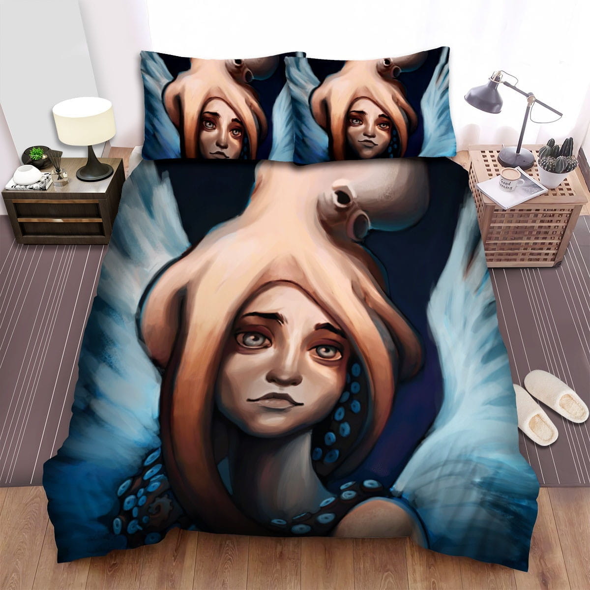 Fiona Apple Octopus Fanart Bedding Sets, Flatsheet Gift For Christmas, Thanksgiving, Halloween