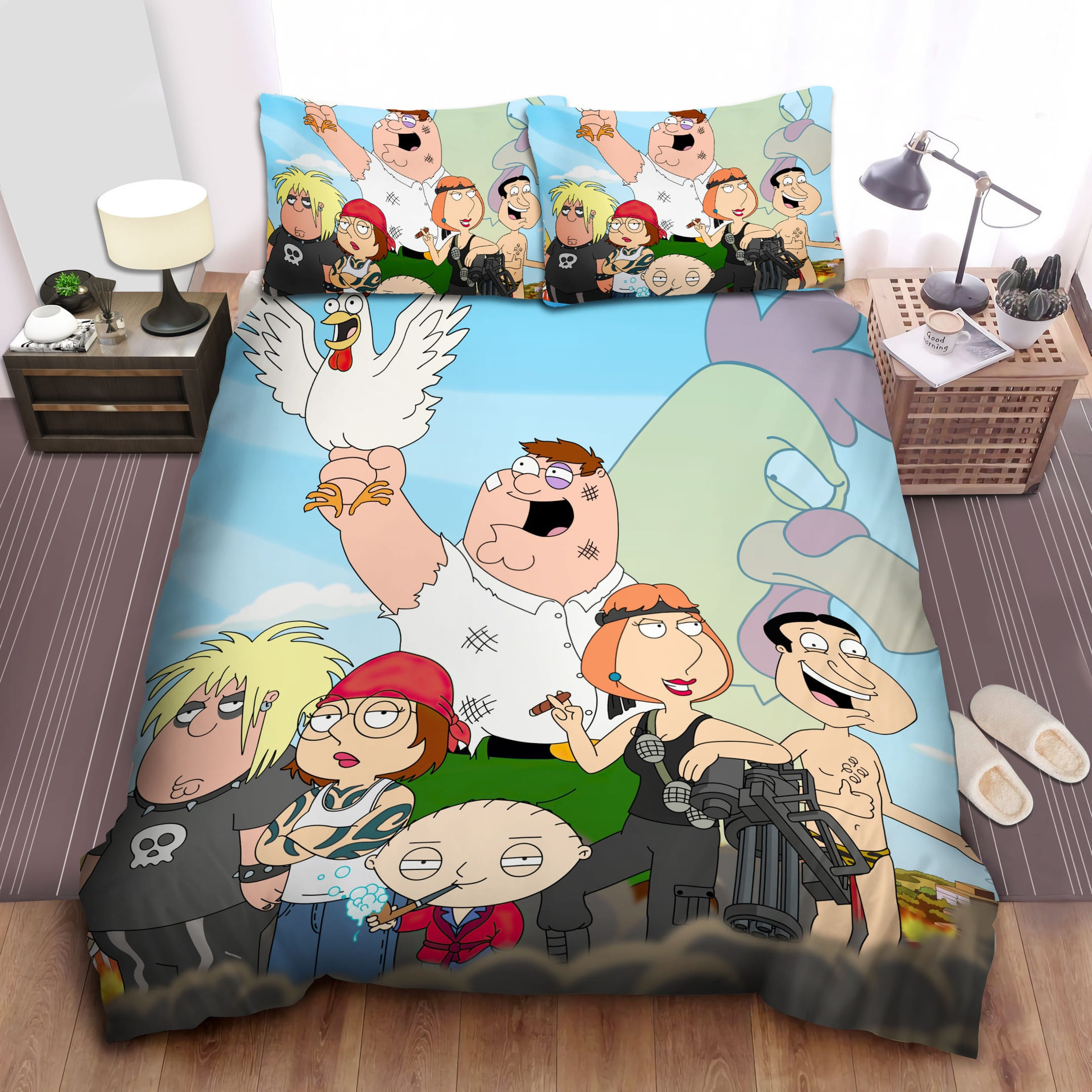 Fighting With Chicken Bedding Sets Duvet Cover, Flatsheet, Pillowcase For Your Lover