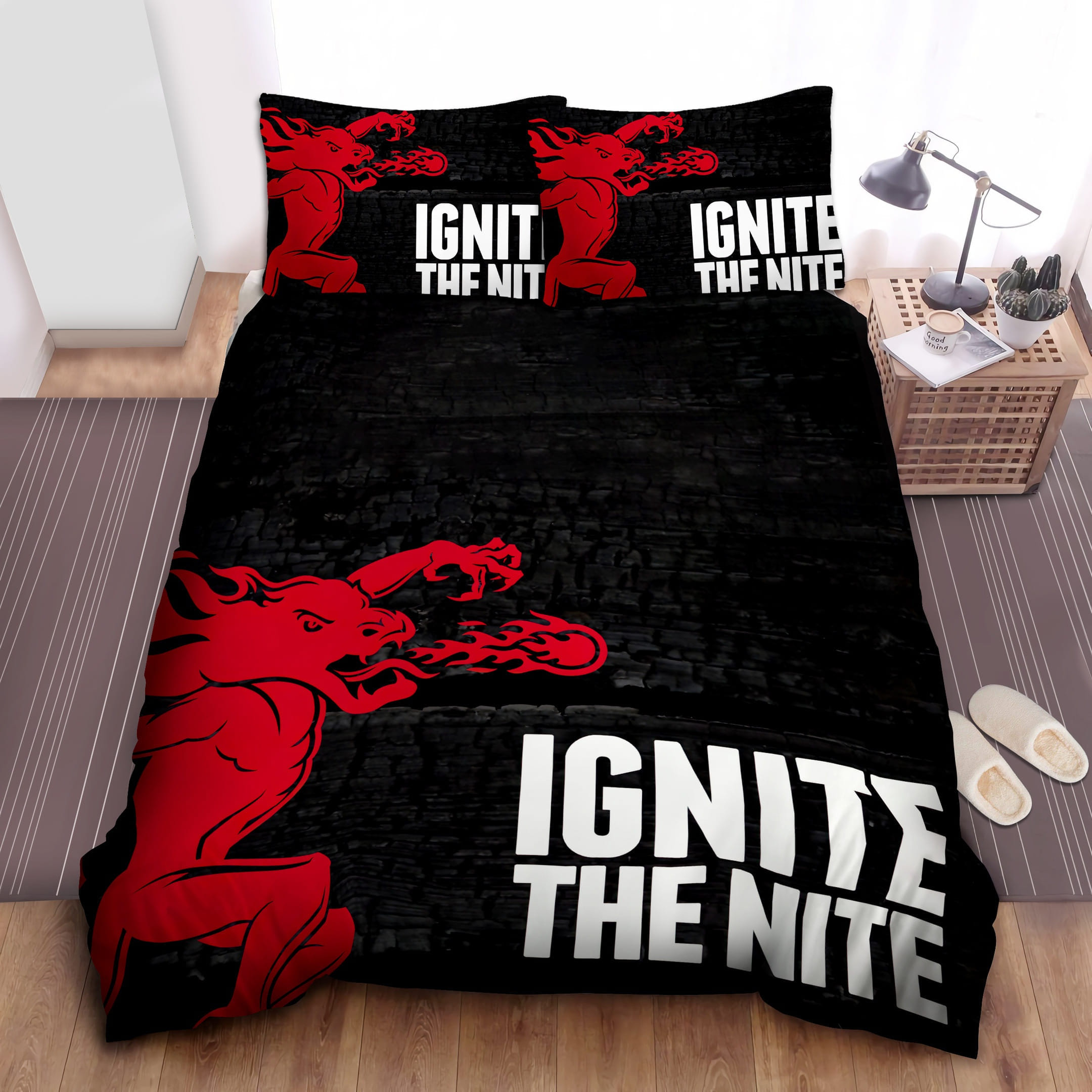 Fire Ball Bedding Sets Duvet Cover, Flatsheet, Pillowcases Perfect Gift For Fans