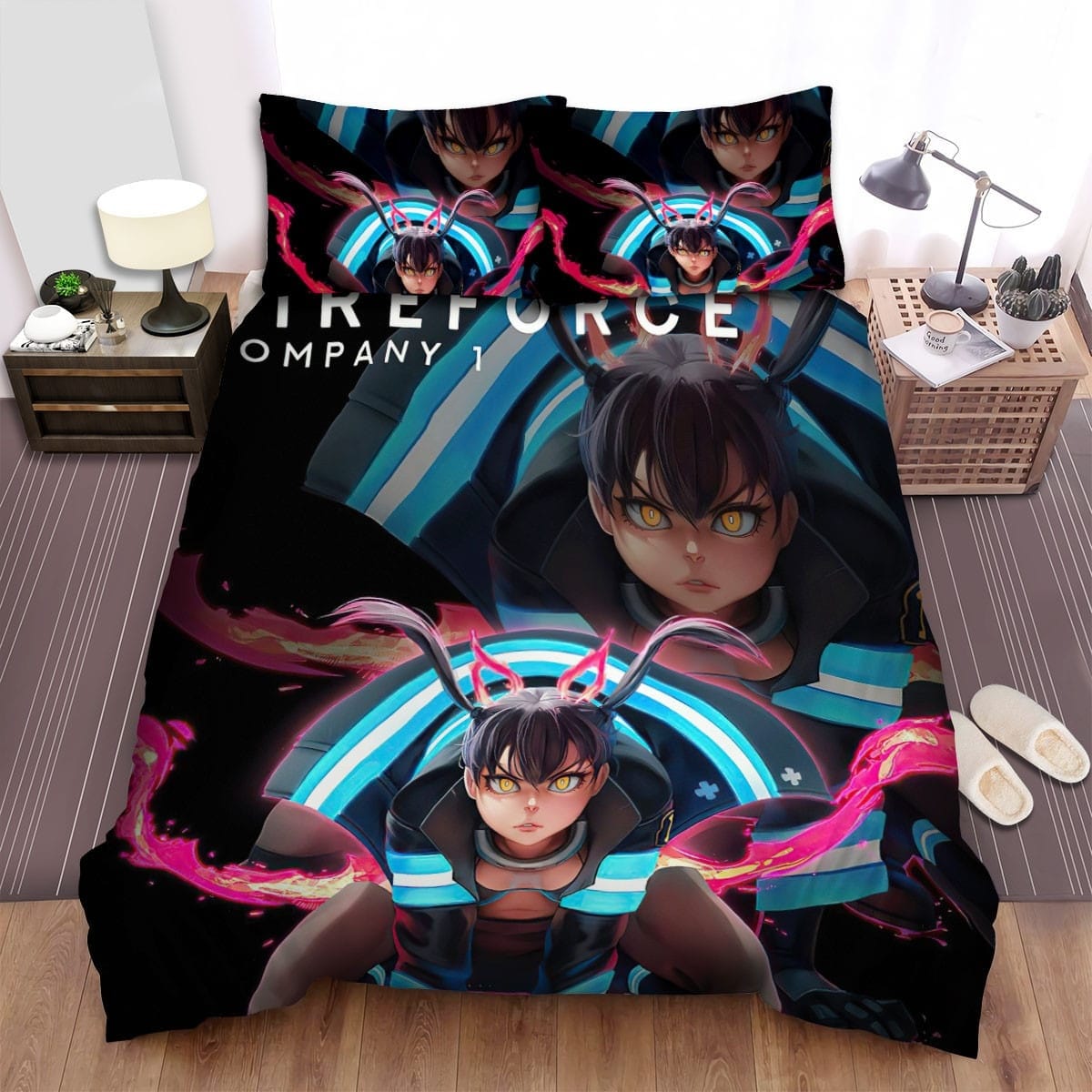 Fire Force Anime Art 21 Decorative Bedding Sets with Duvet Cover, Flatsheet, Pillowcases
