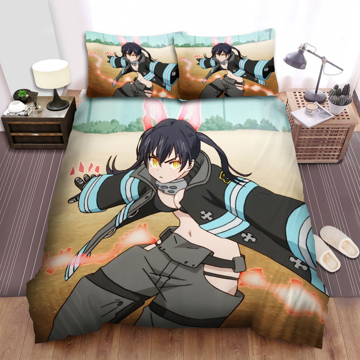 Fire Force Anime Series Decorative Bedding Sets with Duvet Cover, Flatsheet, Pillowcases