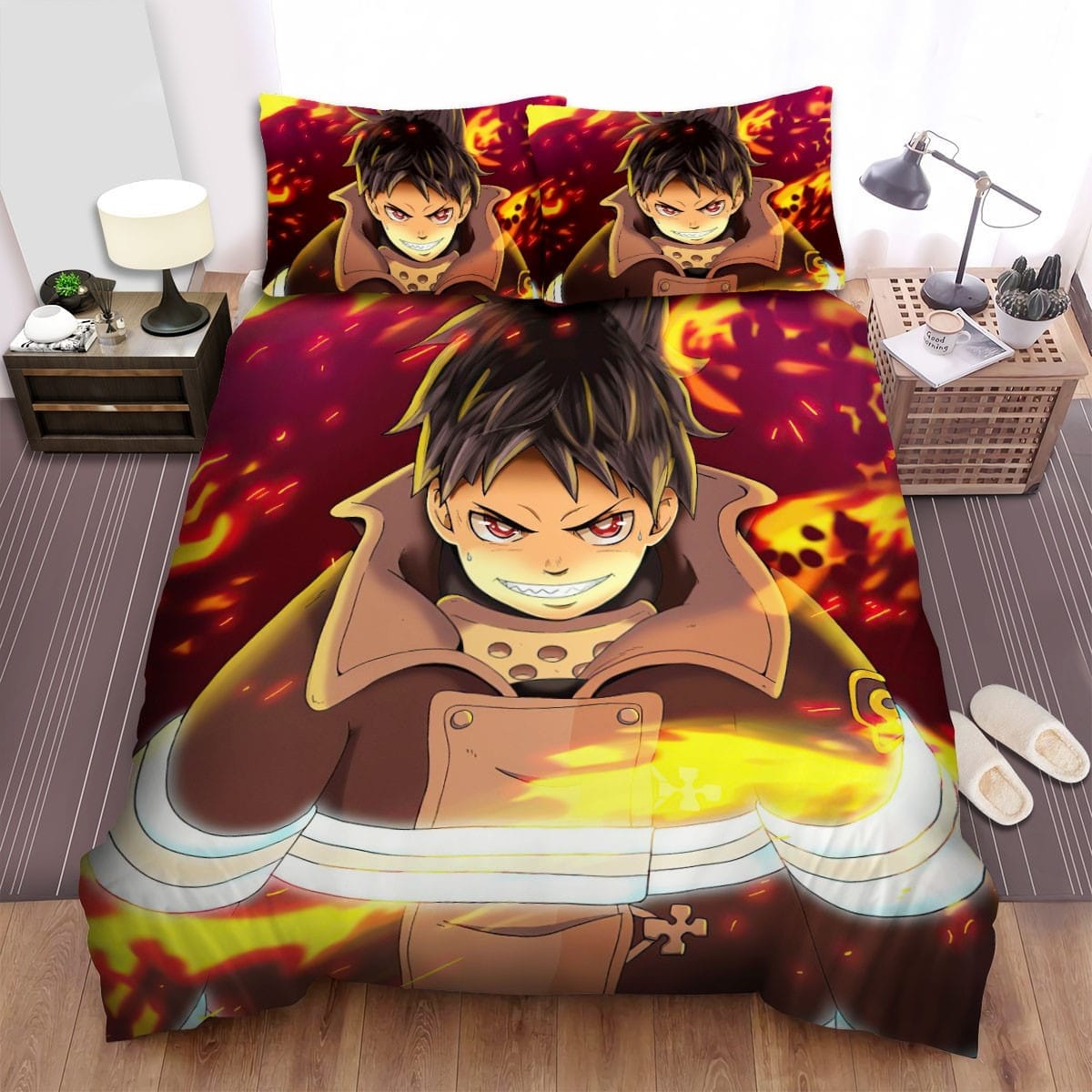 Fire Force Anime Art 33 Bedding Sets, Flatsheet Gift For Wife, Husband, Besties