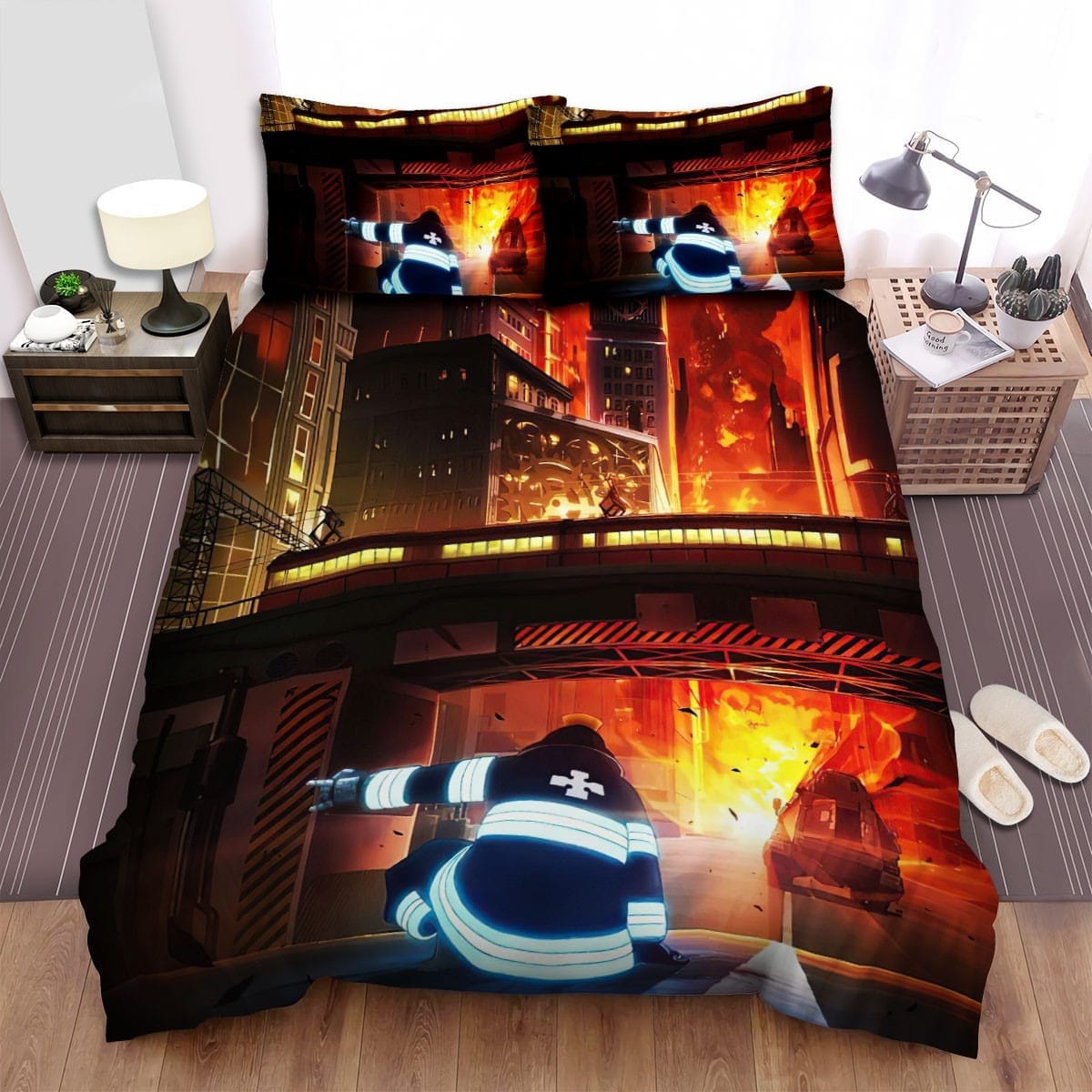Fire Force Anime Art 12 Bedding Sets Duvet Cover, Flatsheet, Pillowcase For Your Lover