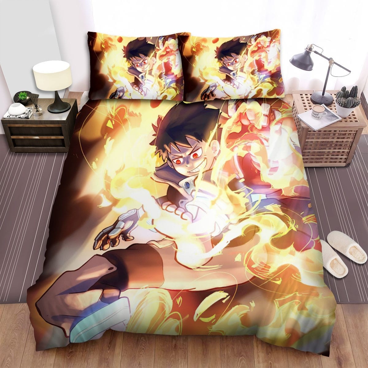 Fire Force Anime Art 15 Bedding Sets, Flatsheet Gift For Wife, Husband, Besties
