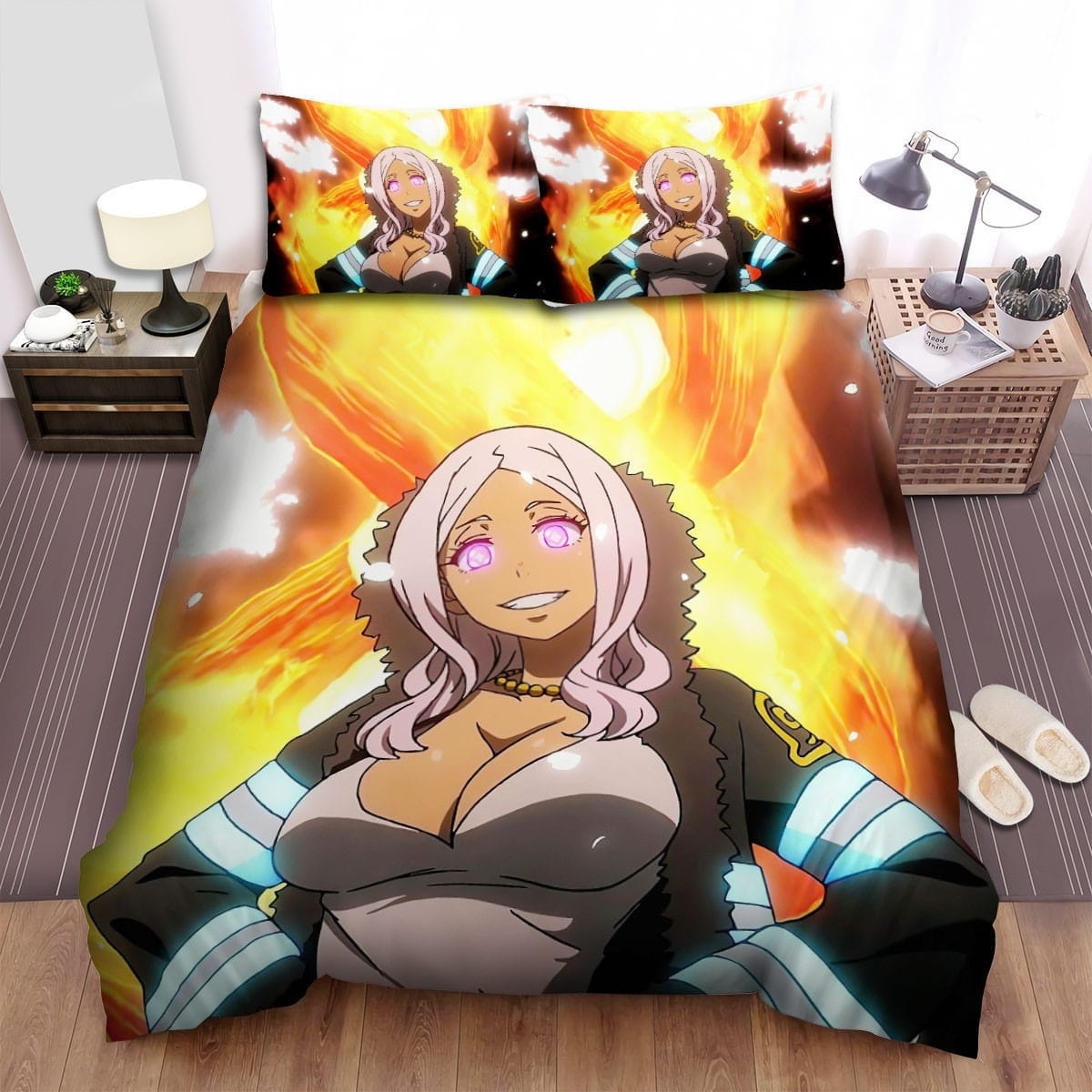 Fire Force Anime Girl Bedding Sets Duvet Cover, Flatsheet, Pillowcases Perfect Gift For Fans