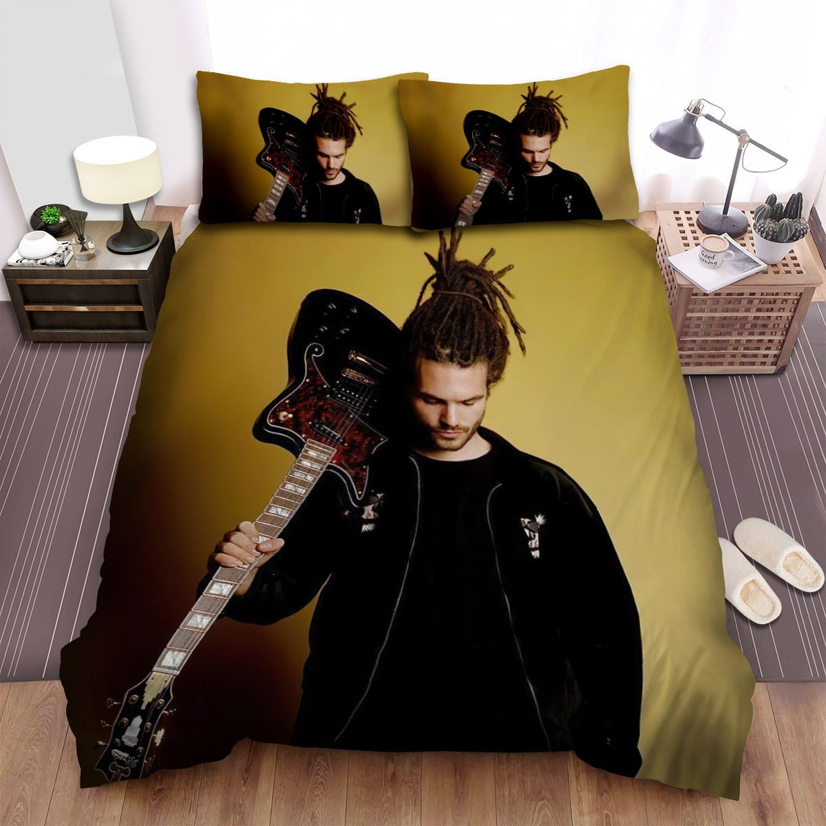 Fkj With The Guitar Bedding Sets, Flatsheet Gift For Christmas, Thanksgiving, Halloween
