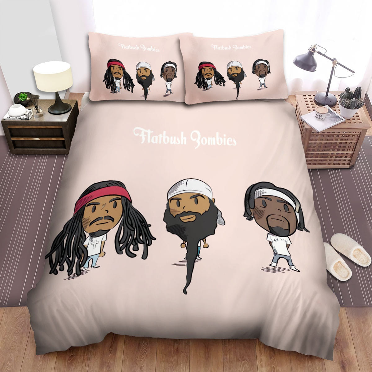 Flatbush Zombies Heads Decorative Bedding Sets with Duvet Cover, Flatsheet, Pillowcases