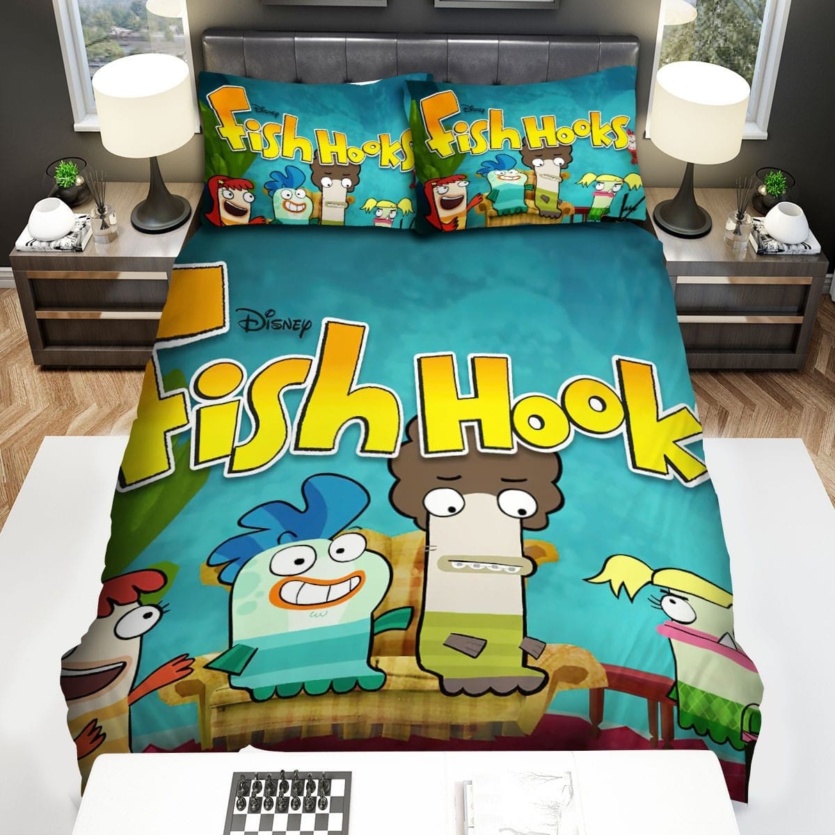 Fish Hooks The Poster Bedding Sets, Flatsheet Gift For Christmas, Thanksgiving, Halloween