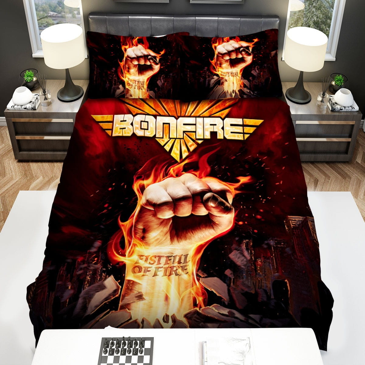 Fistful Of Fire Bonfire Bedding Set, Gift For Christmas, Birthday, Thanksgiving
