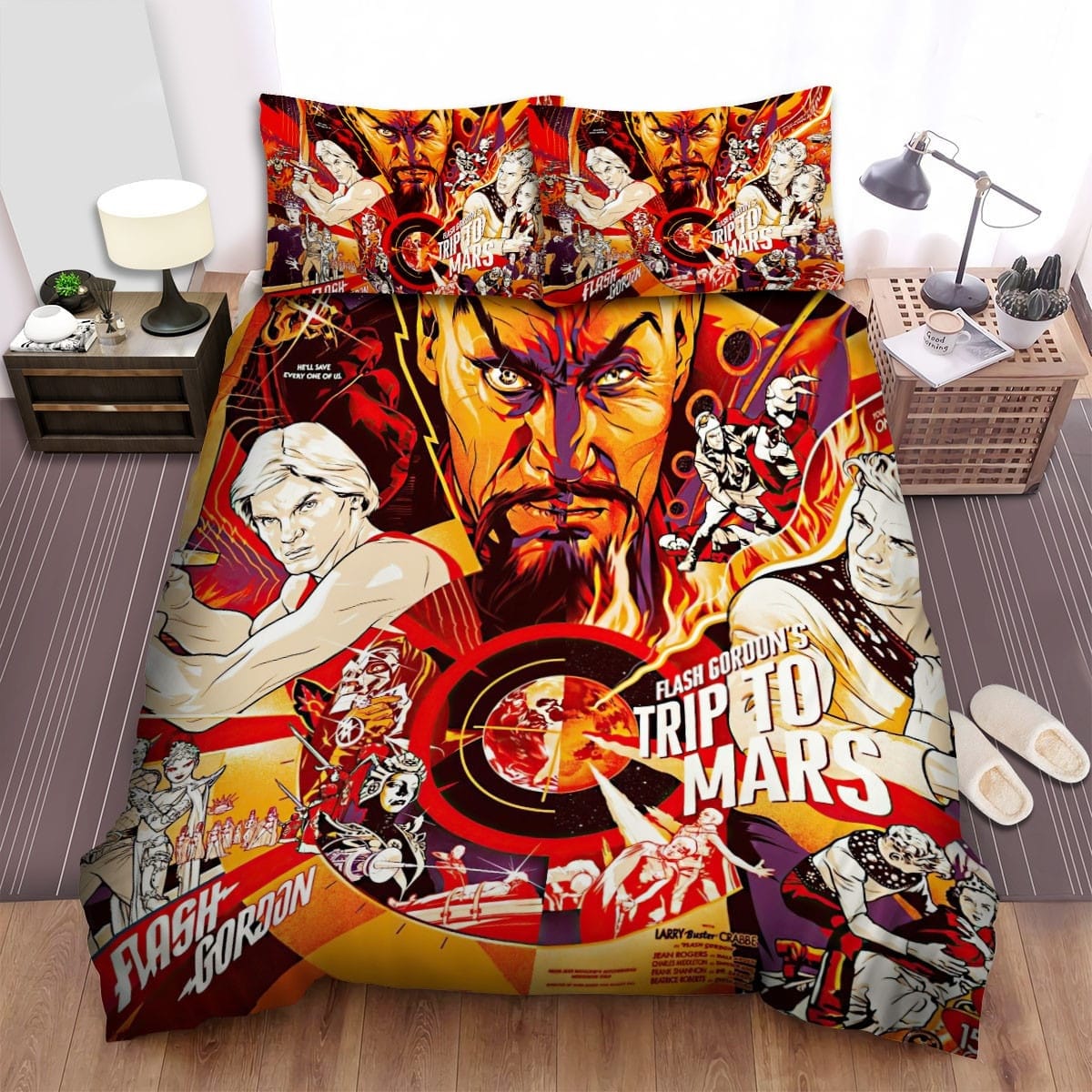 Flash Gordon Trip To Mars Bedding Sets Duvet Cover, Flatsheet, Pillowcases Perfect Gift For Fans