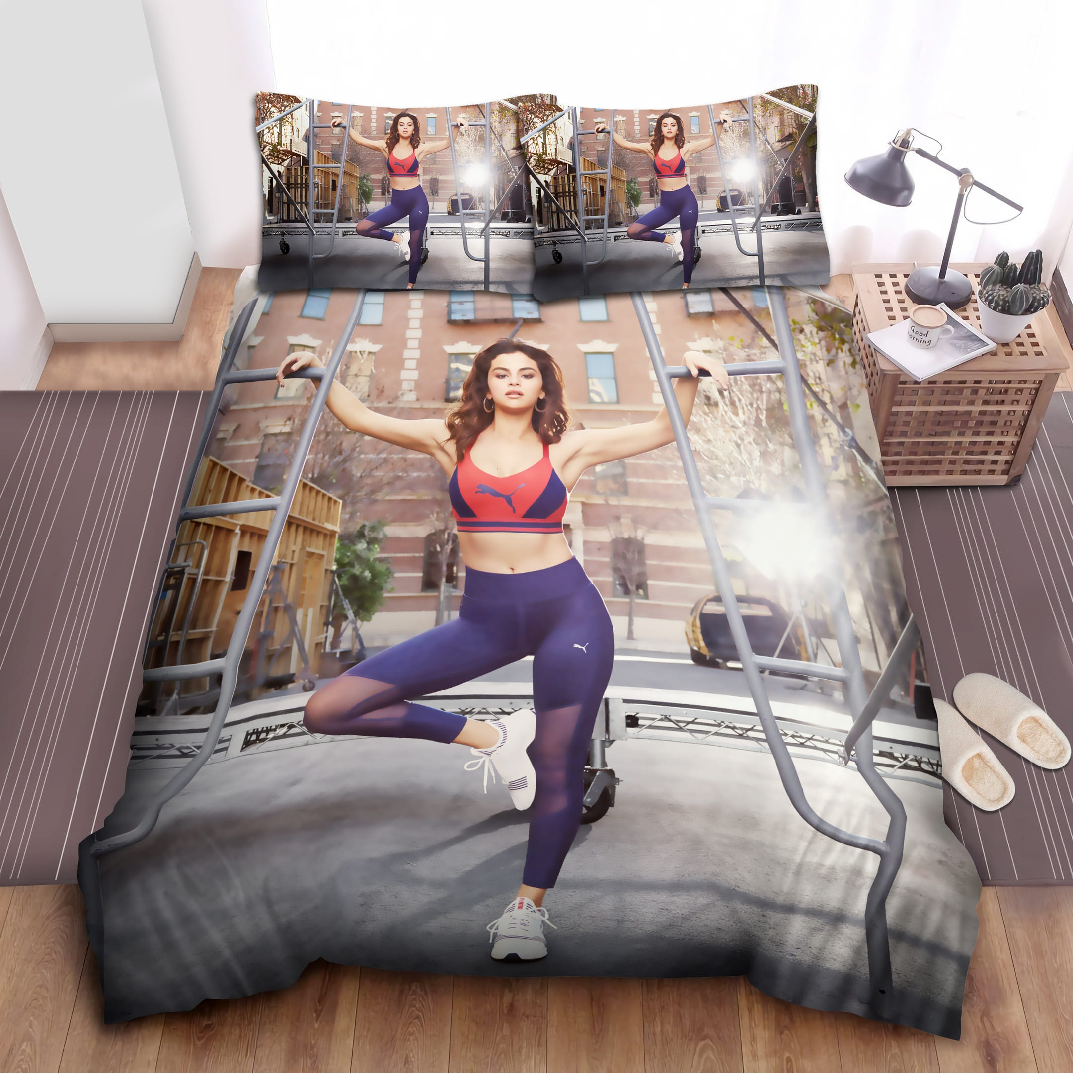 Fitness Selena Gomez Bedding Sets, Flatsheet Gift For Wife, Husband, Besties