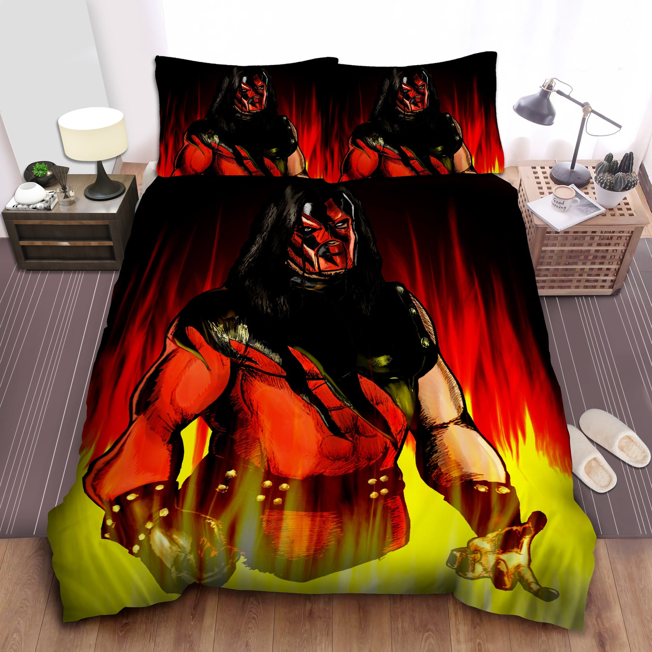 Flaming Kane Painting Bedding Sets Duvet Cover, Flatsheet, Pillowcase For Your Lover
