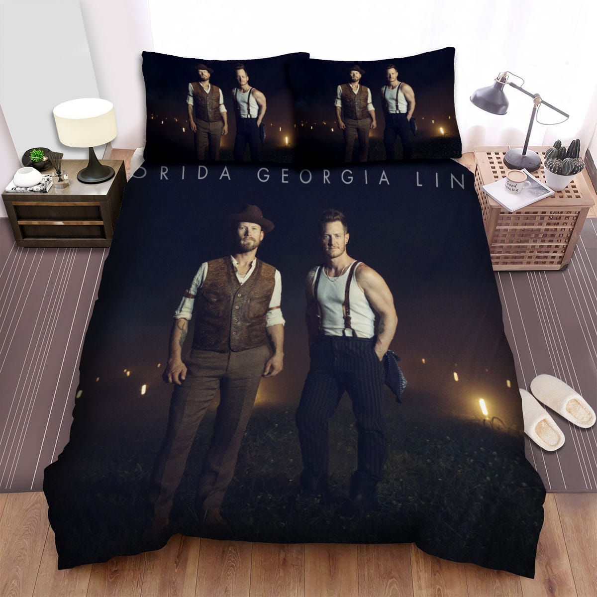 Florida Georgia Line Bedding Sets, Flatsheet Gift For Christmas, Thanksgiving, Halloween