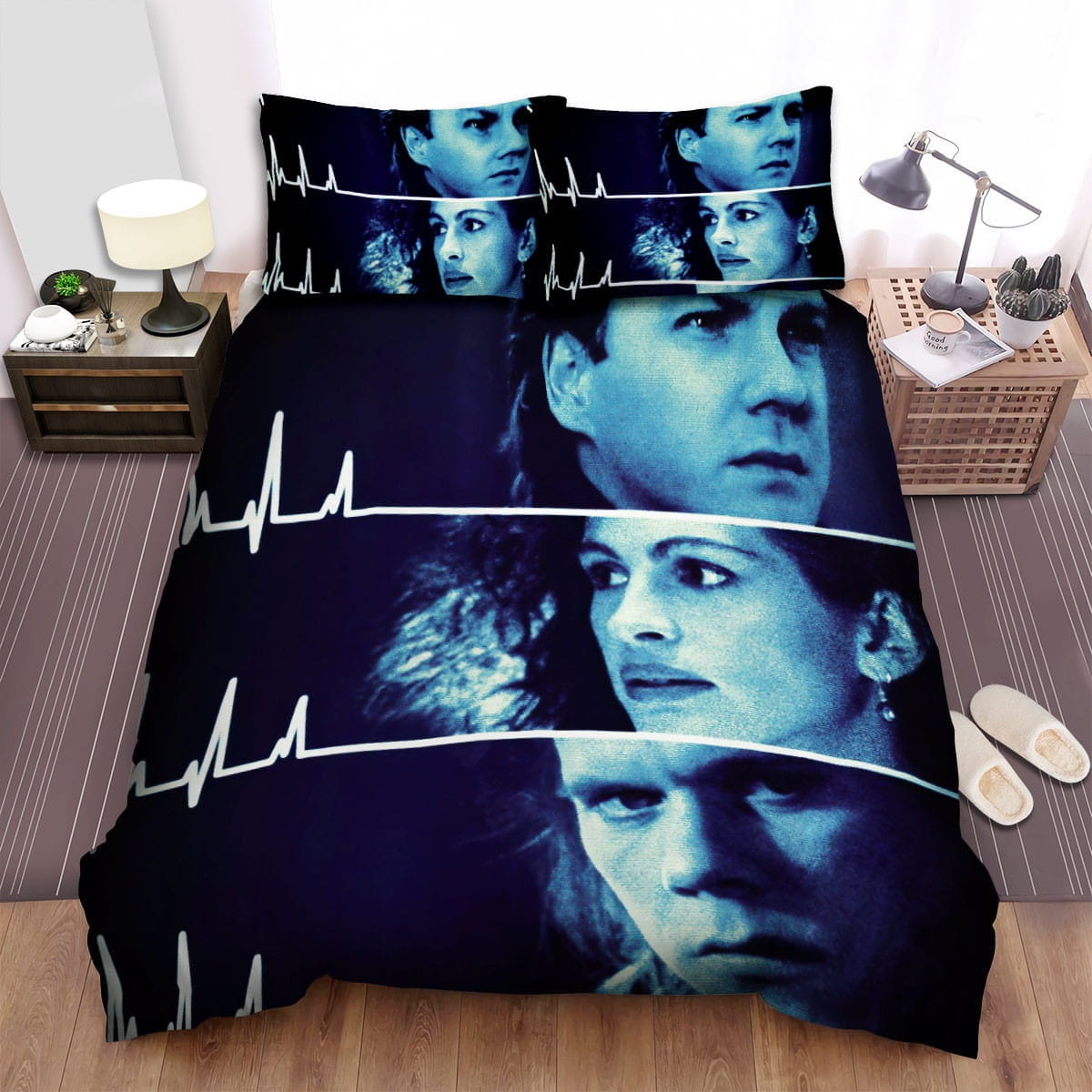 Flatliners Heart Wave Bedding Sets, Flatsheet Gift For Wife, Husband, Besties
