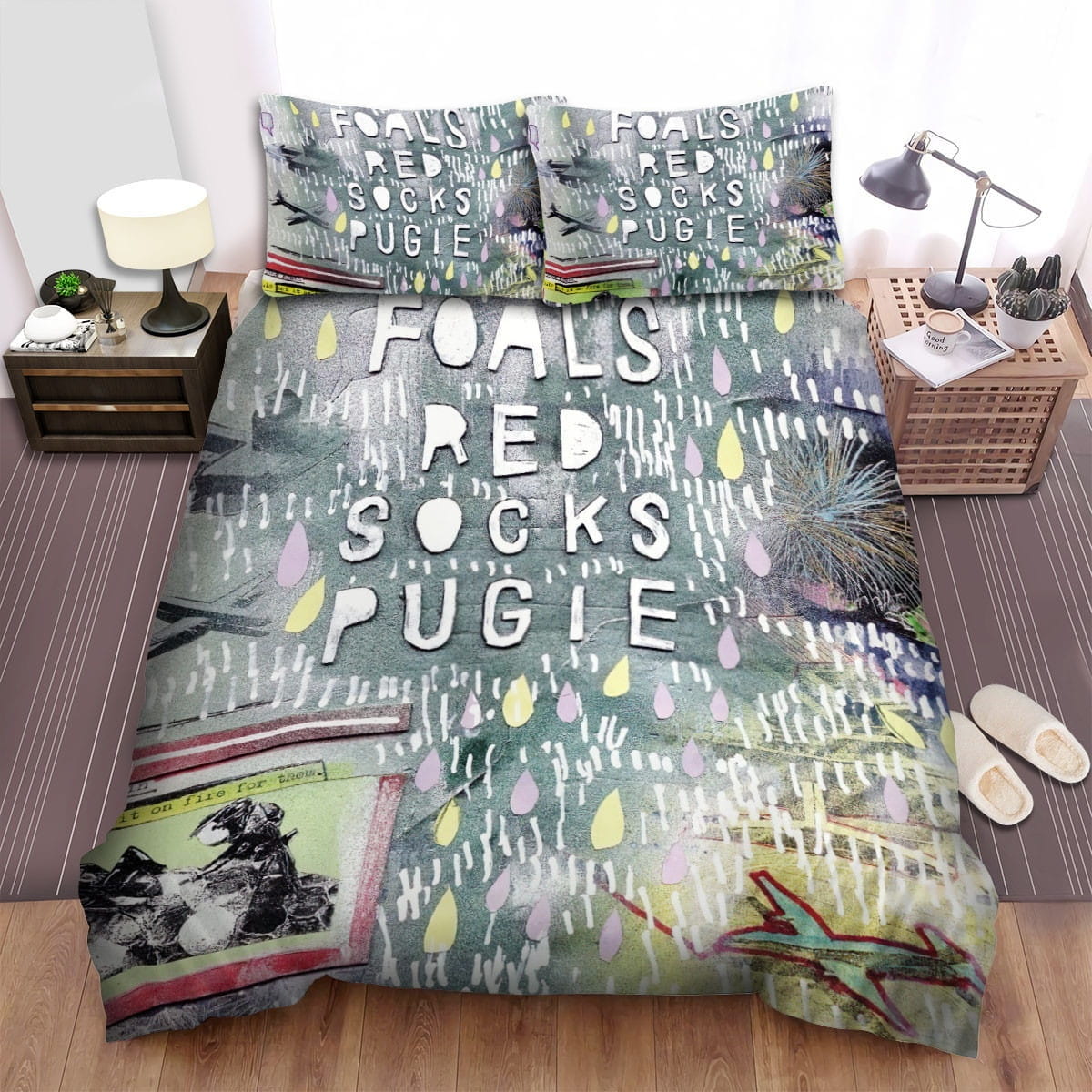 Foals Red Socks Pugie Bedding Sets Duvet Cover, Flatsheet, Pillowcases Perfect Gift For Fans