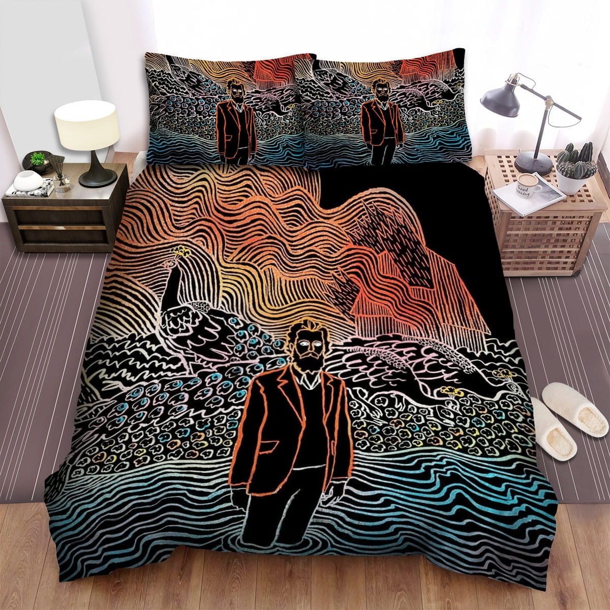 Foals Night Market Decorative Bedding Sets with Duvet Cover, Flatsheet, Pillowcases