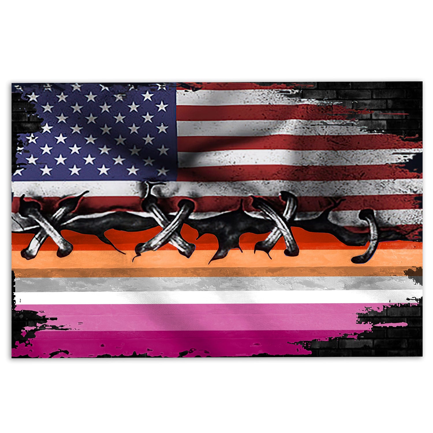 Lgbt Rubber Doormat, Lgbt Pride Support Gift Idea America Us Lesbian Flag Welcome Doormat, Indoor Outdoor Door Mat, Home Decor