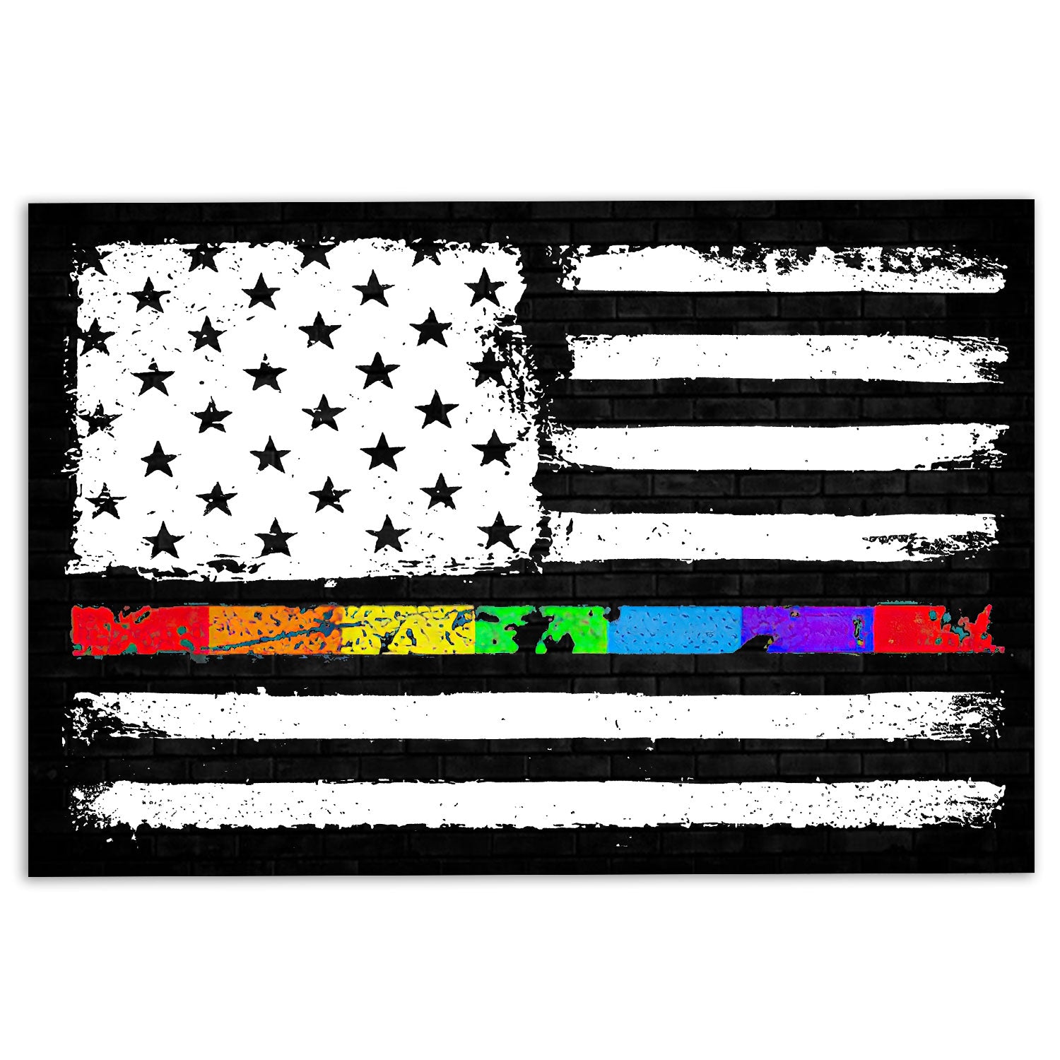 Lgbt Rubber Doormat, Lgbt Pride Support Gift Idea Rainbow America Us Flag Welcome Doormat, Indoor Outdoor Door Mat, Home Decor