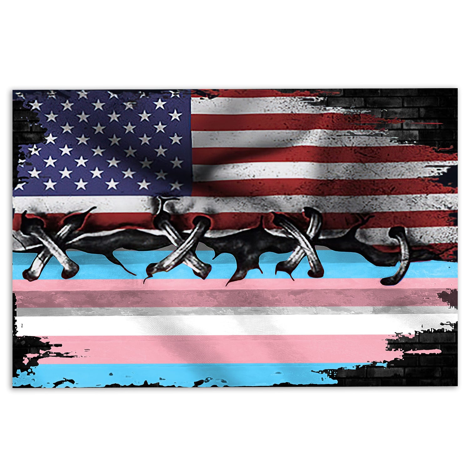 Lgbt Rubber Doormat, Lgbt Pride Support Gift Idea America Us Transgender Flag Welcome Doormat, Indoor Outdoor Door Mat, Home Decor