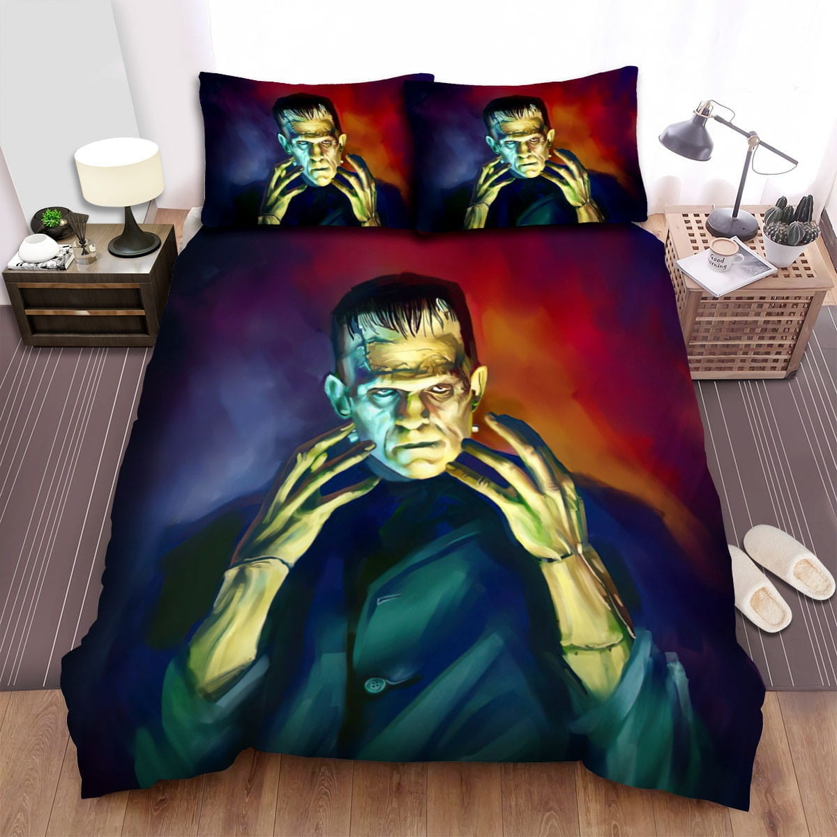 Frankenstein Oil Paint Bedding Sets Duvet Cover, Flatsheet, Pillowcase For Your Lover