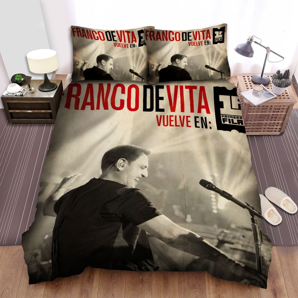 Franco De Vita On Stage Bedding Sets, Flatsheet Gift For Wife, Husband, Besties