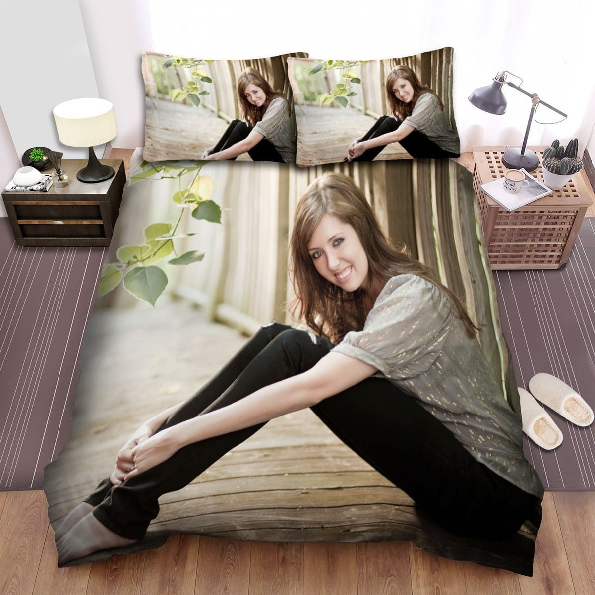 Francesca Beautiful Smile Bedding Set, Gift For Christmas, Birthday, Thanksgiving