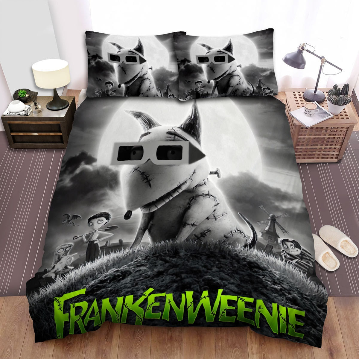 Frankenweenie 3D Bedding Sets, Flatsheet Gift For Christmas, Thanksgiving, Halloween