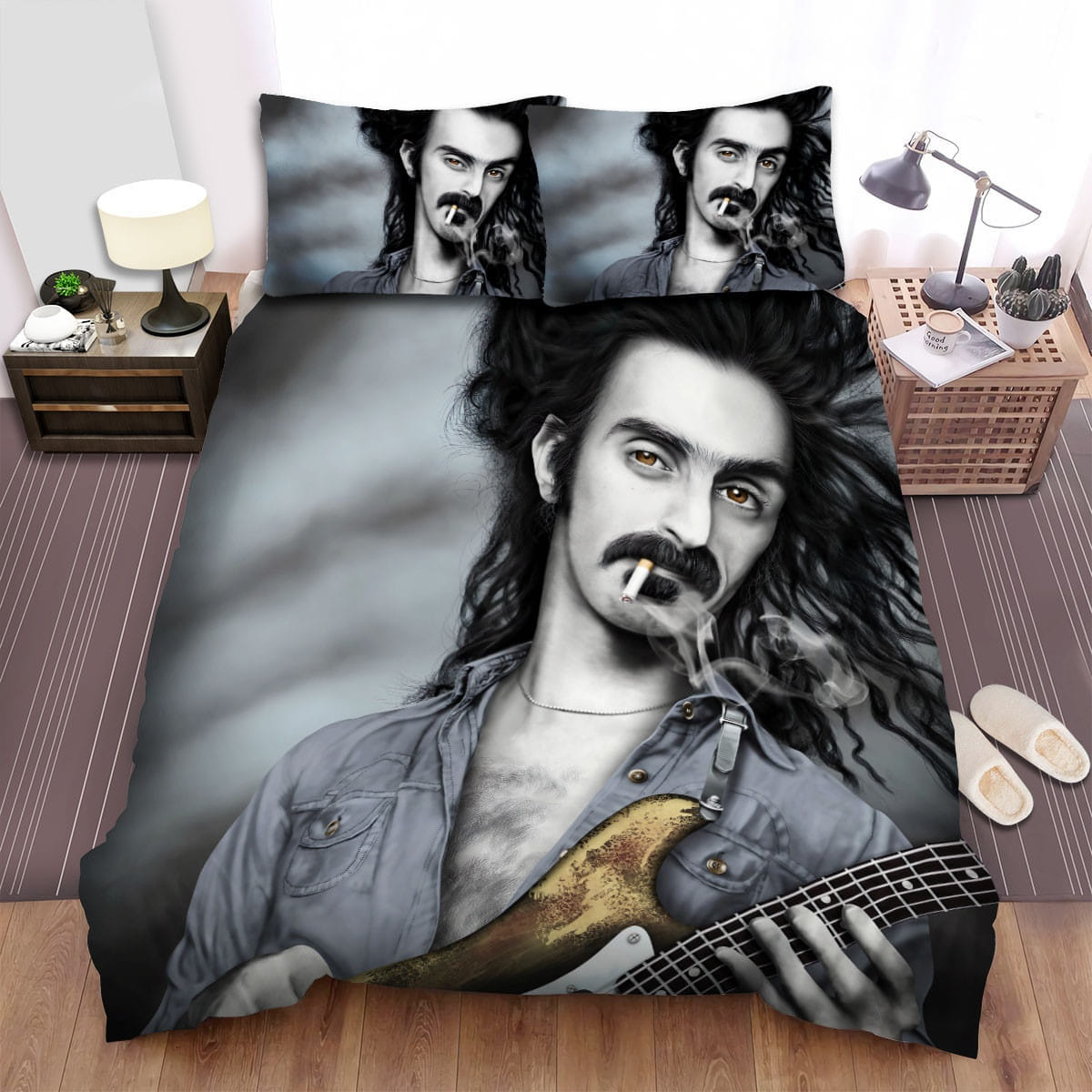 Frank Zappa Guitar Bedding Sets Duvet Cover, Flatsheet, Pillowcases Perfect Gift For Fans