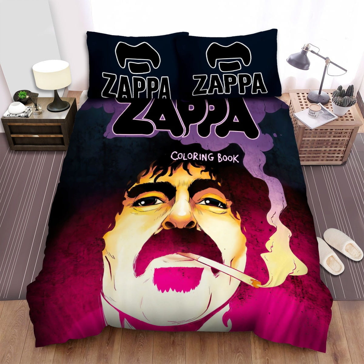 Frank Zappa Smoking Decorative Bedding Sets with Duvet Cover, Flatsheet, Pillowcases