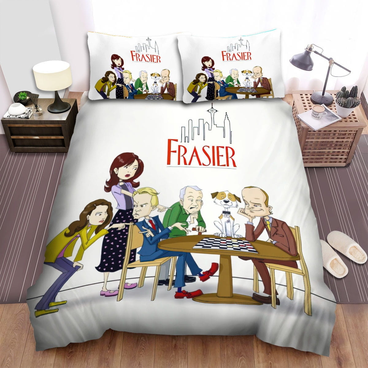 Frasier Play Chess Bedding Sets, Flatsheet Gift For Christmas, Thanksgiving, Halloween