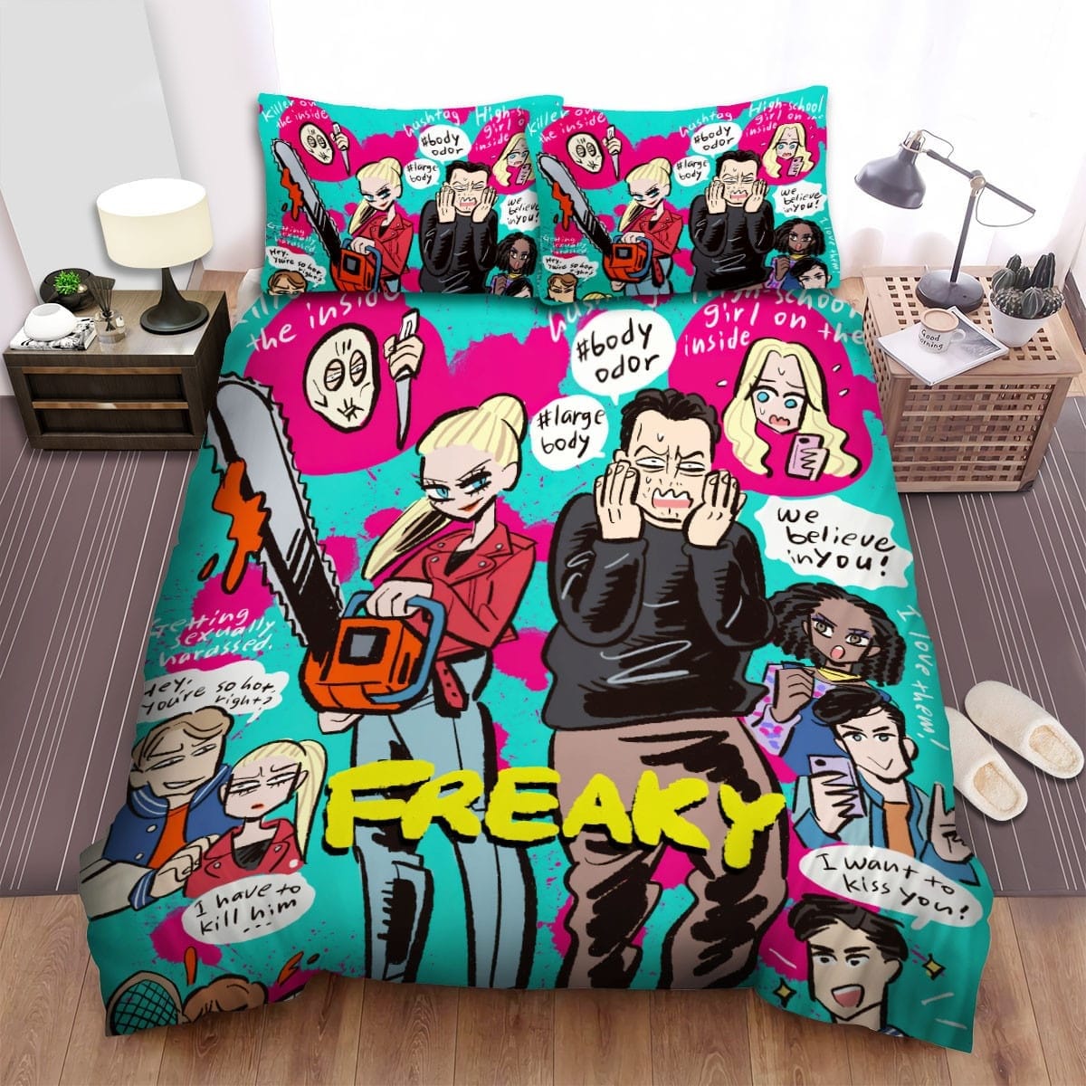 Freaky Cartoon Bedding Set, Gift For Christmas, Birthday, Thanksgiving