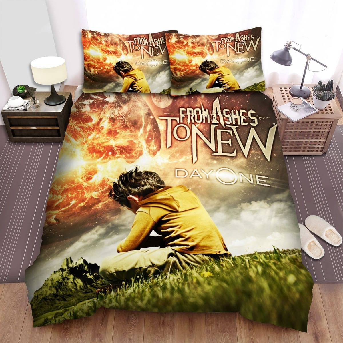 From Ashes To New Day One Bedding Sets, Flatsheet Gift For Christmas, Thanksgiving, Halloween