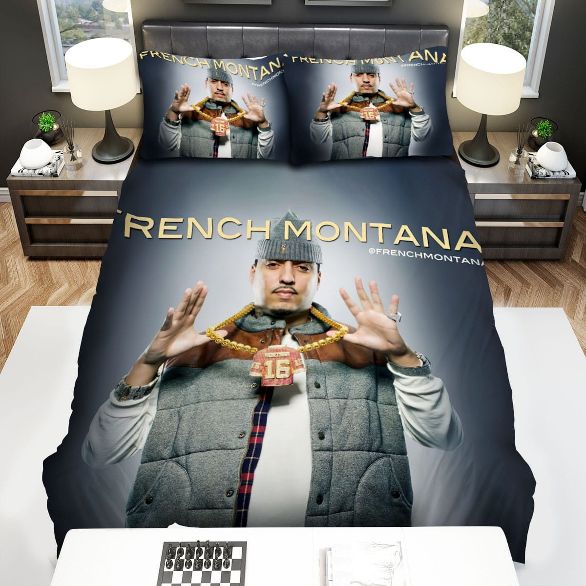 French Montana Gold Bedding Sets Duvet Cover, Flatsheet, Pillowcase For Your Lover